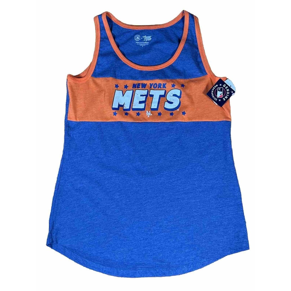 New York Mets Tank Top Shirt‎ Womens Size S Blue Orange Campus Lifestyle MLB NWT
